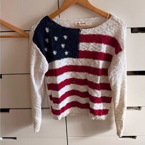 Lucky Brand Women's Flag Crewneck Sweater - White/Red/Blue